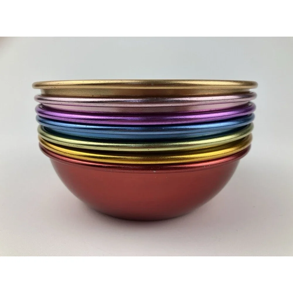 Bascal Metalic Colored Cups & Bowls | 11 Cups & 7 Bowls VTG Decorative